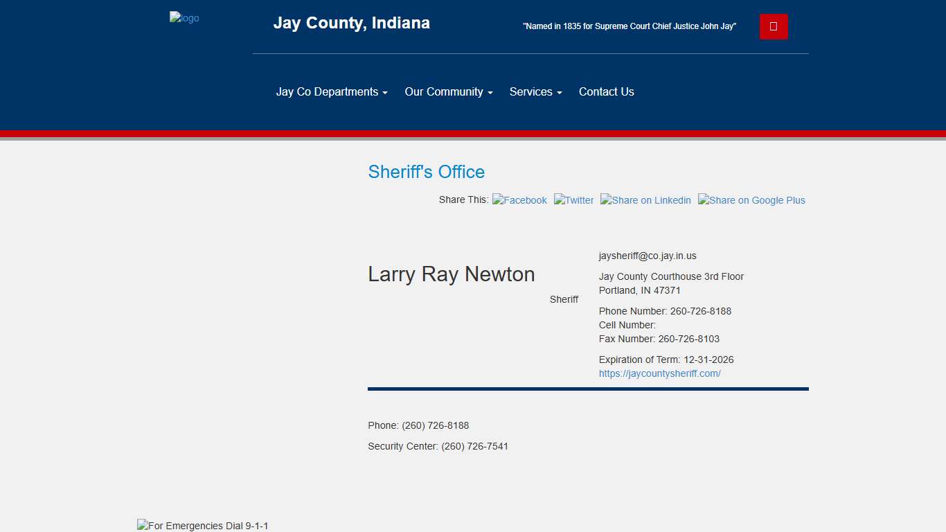 Jay County, Indiana / Jay Co Departments / Sheriff's Office - Jay County, Indiana